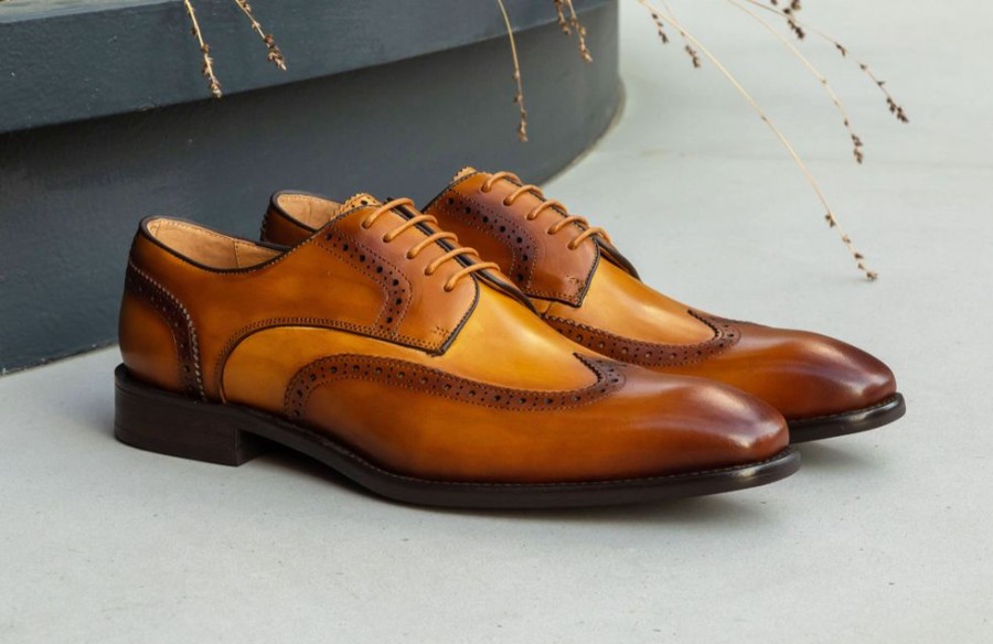 Maurice Burnished Leather Lace-Up Shoe Tan/Cognac | Lace-Ups