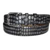 Corrente Corrente Crocodile Printed Calfskin Belt Grey | Belts