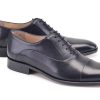 Pelle Pelle Calfskin Lace-Up Oxford Black | Lace-Ups