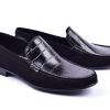 Corrente Corrente Crocodile Embossed Calfskin & Suede Loafer Black | Suede