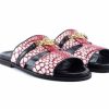 Pelle Pelle "Vinnie" Slip-On Calfskin Sandal Red/White | Sandals