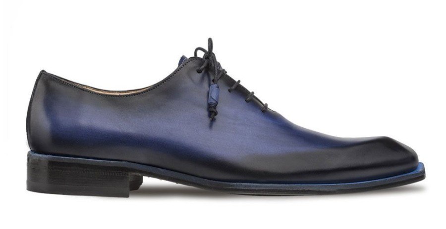 Mezlan Mezlan Asymmetrical Lace-Up Oxford Blue | Lace-Ups