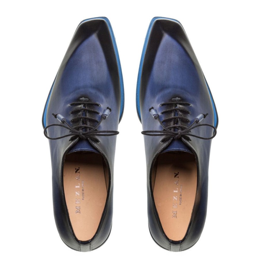 Mezlan Mezlan Asymmetrical Lace-Up Oxford Blue | Lace-Ups