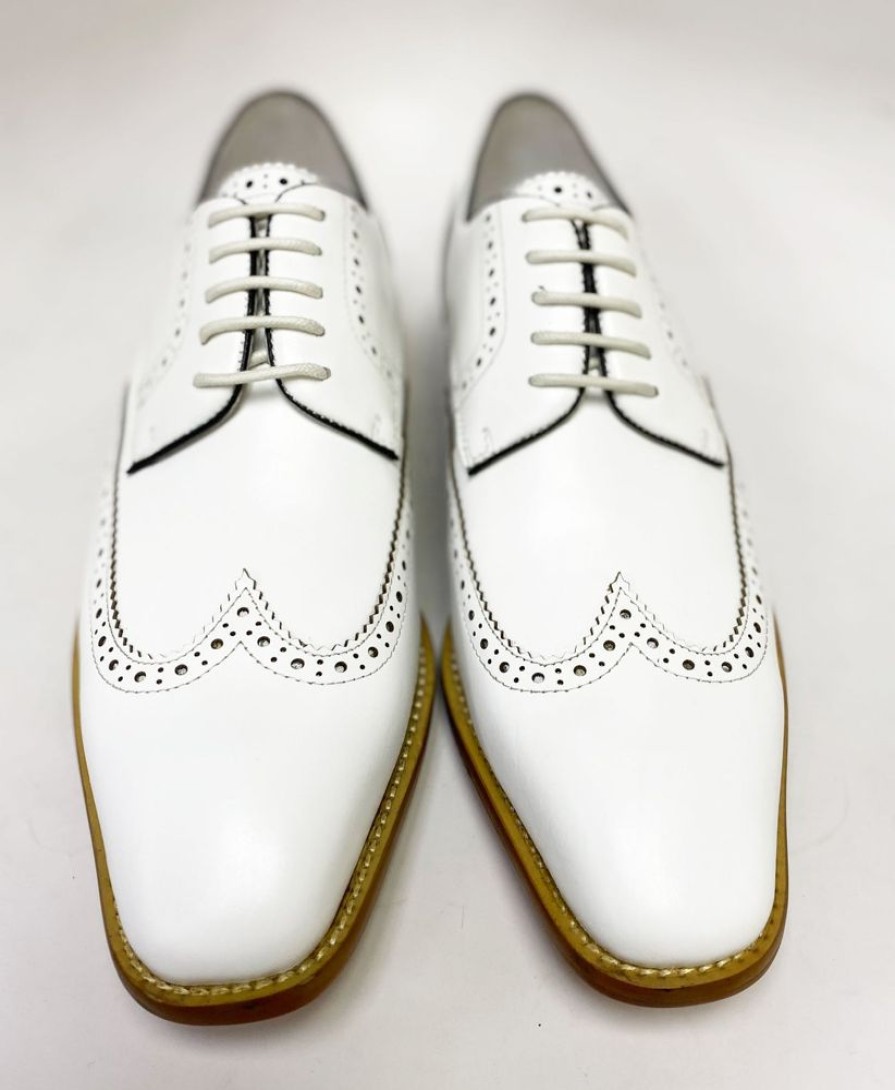 Maurice Burnished Leather Lace-Up Shoe White | Lace-Ups