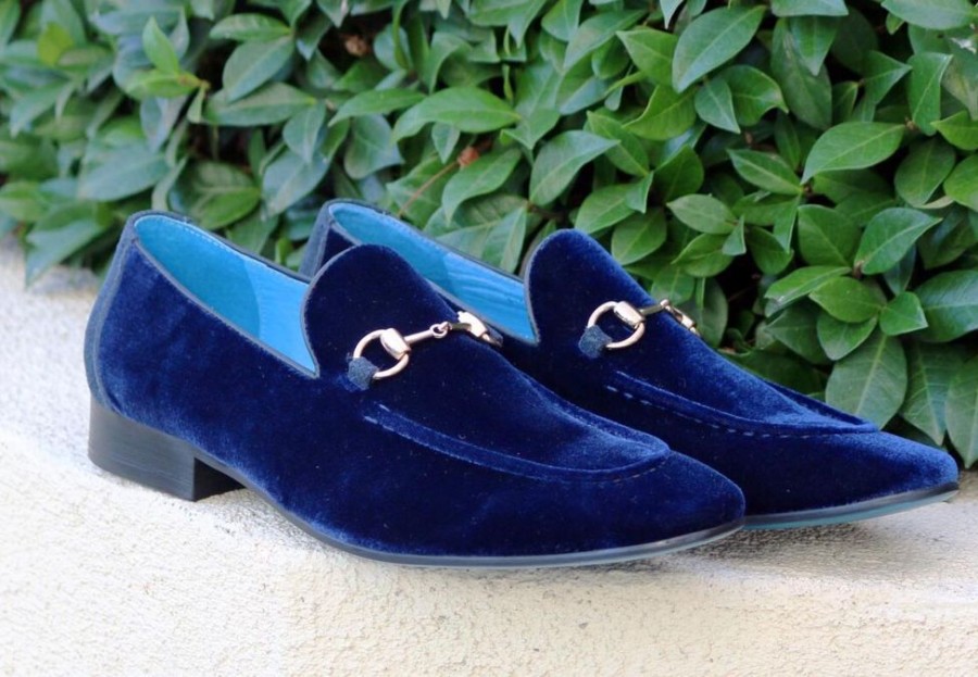 CARRUCCI Velvet Slip-On Loafer Blue | Formal