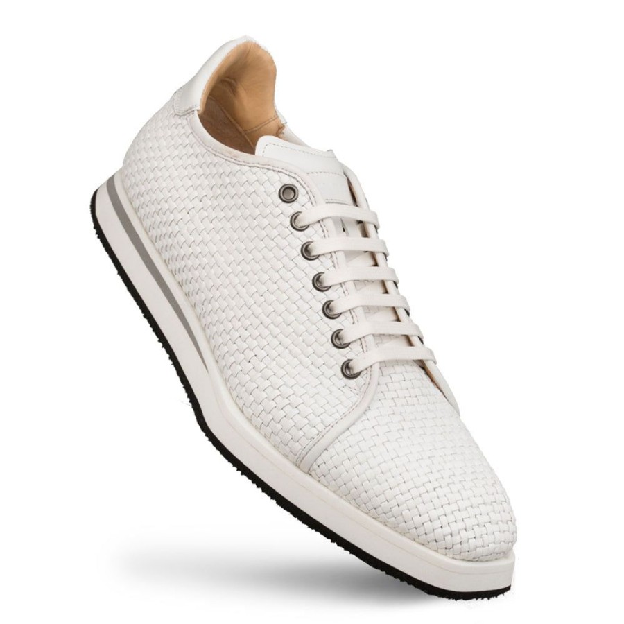 Mezlan Mezlan Woven Calfskin Lace-Up Sneaker White | Sneakers