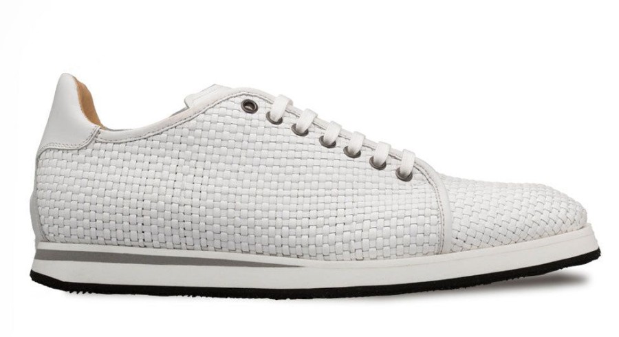 Mezlan Mezlan Woven Calfskin Lace-Up Sneaker White | Sneakers