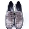 Corrente Corrente Crocodile Embossed Calfskin & Suede Loafer Grey | Suede