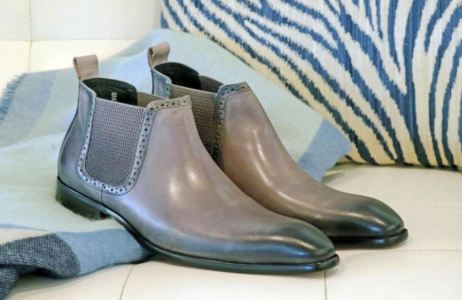 CARRUCCI Burnished Calfskin Slip-On Boot Grey | Boots