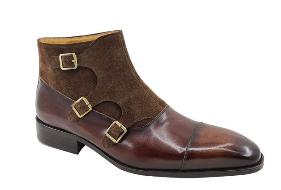 CARRUCCI Burnished Calfskin & Suede Slip-On Chukka Boot Chestnut | Suede