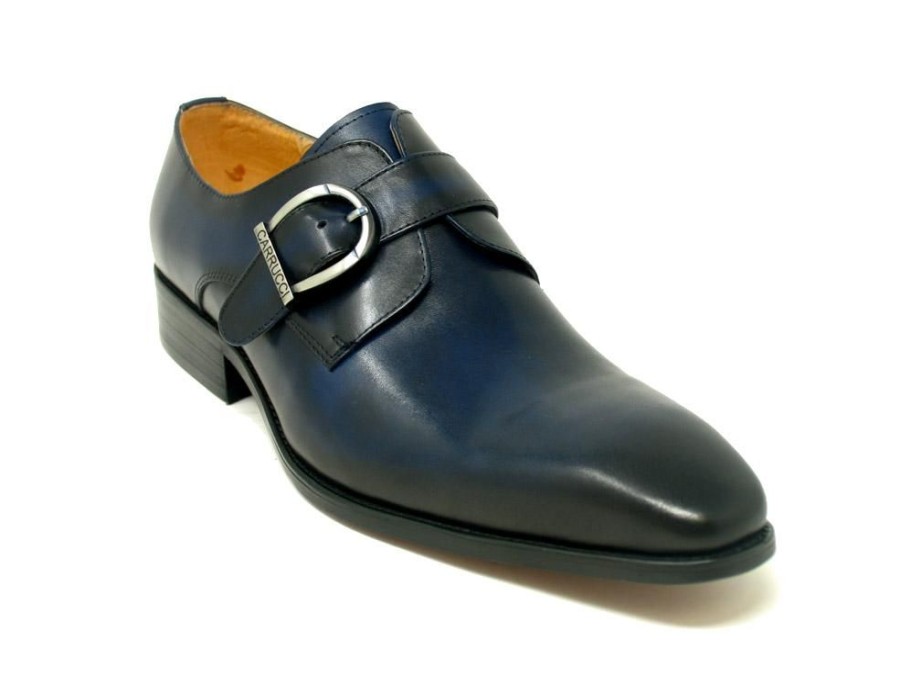 CARRUCCI Calfskin Monkstrap Navy | Monkstraps