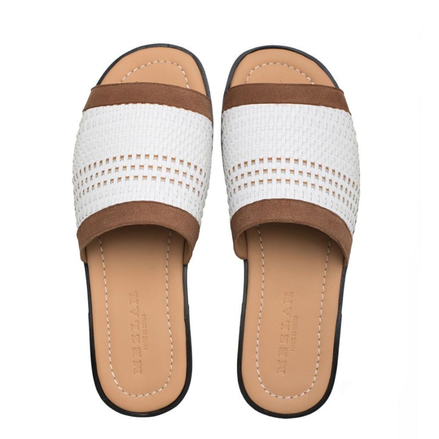 Mezlan Mezlan Woven Slide Sandal White | Sandals