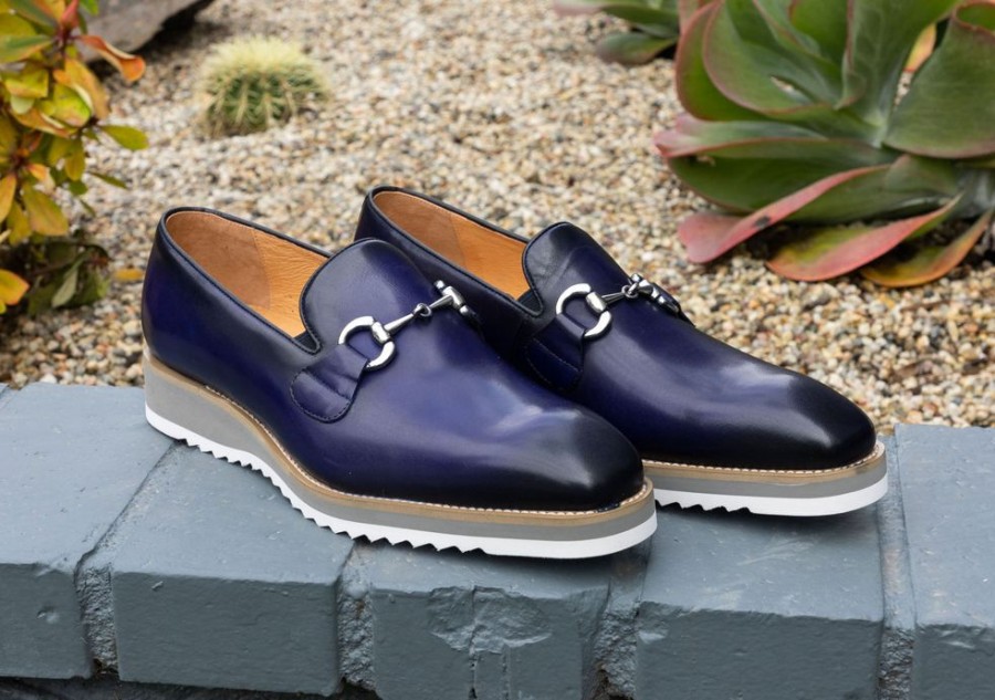 Carrucci by Maurice Calfskin Slip-On Horsebit Loafer Blue | Loafers