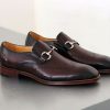 CARRUCCI Burnished Calfskin Slip-On Shoe Chestnut | Loafers