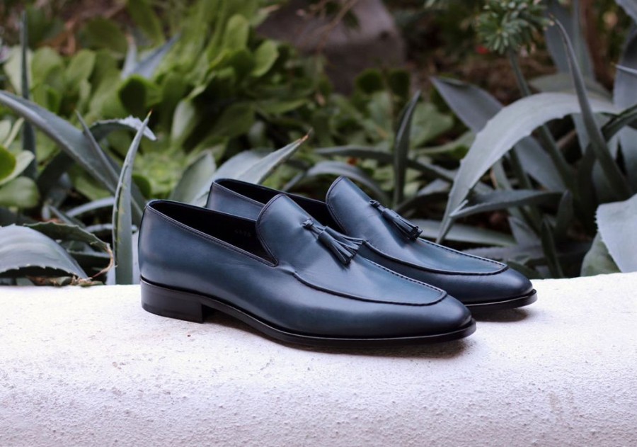 Corrente Corrente Calfskin Tasseled Loafer Blue | Loafers