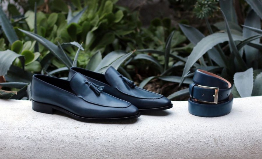 Corrente Corrente Calfskin Tasseled Loafer Blue | Loafers