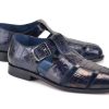 Pelle Pelle Crocodile Printed Calfskin Sandal Blue | Sandals