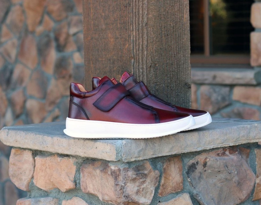 CARRUCCI Calfskin High Top Sneaker Burgundy | Sneakers