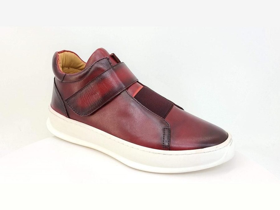 CARRUCCI Calfskin High Top Sneaker Burgundy | Sneakers