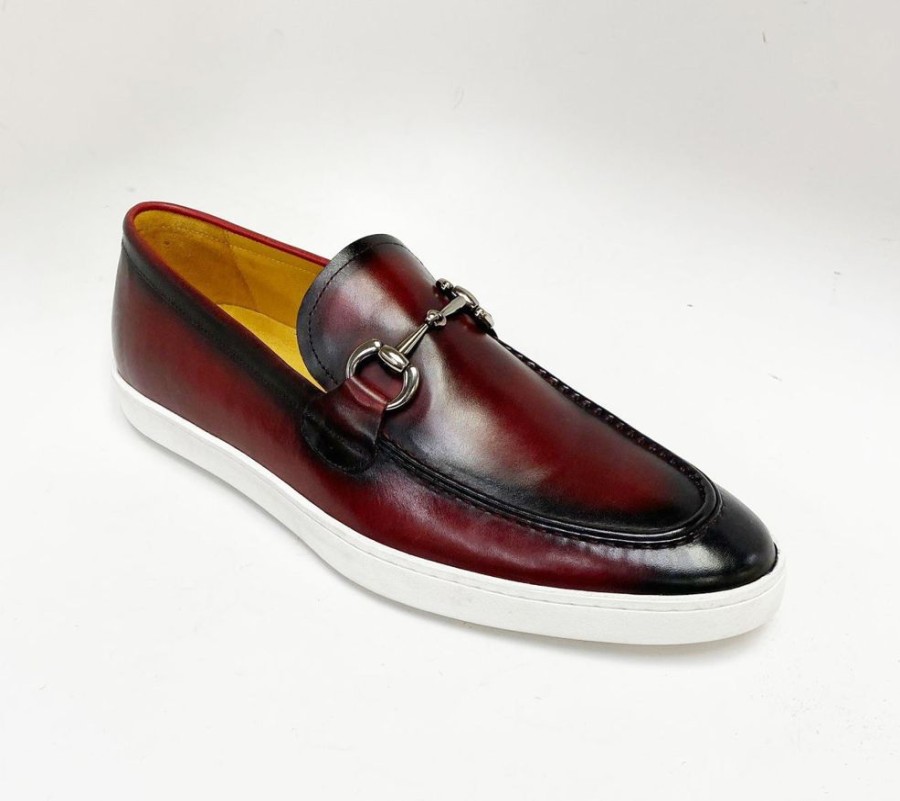 Carrucci by Maurice Calfskin Slip-On Horsebit Loafer Burgundy | Sneakers