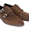 Corrente Corrente Suede Double Monkstrap Shoe Brown | Suede