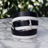 Maurice Maurice Two-Tone Leather Belt 1-Navy/White | Belts