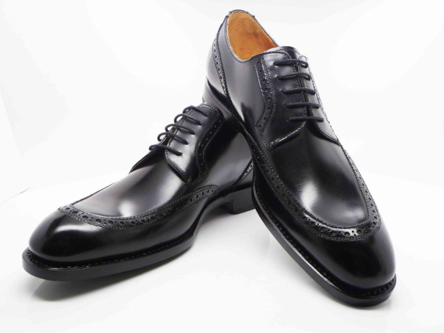 Ugo Vasare Burnished Calfskin "Colin" Lace-Up Oxford Black | Lace-Ups