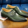 CARRUCCI Calfskin Monkstrap Olive | Monkstraps