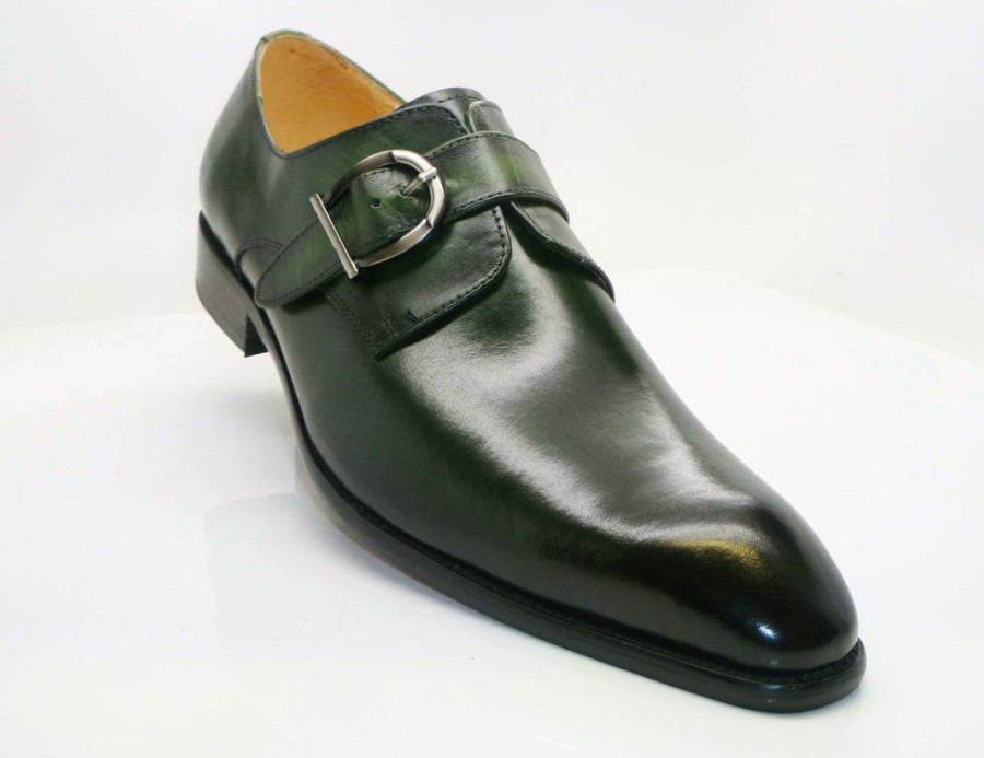 CARRUCCI Calfskin Monkstrap Olive | Monkstraps