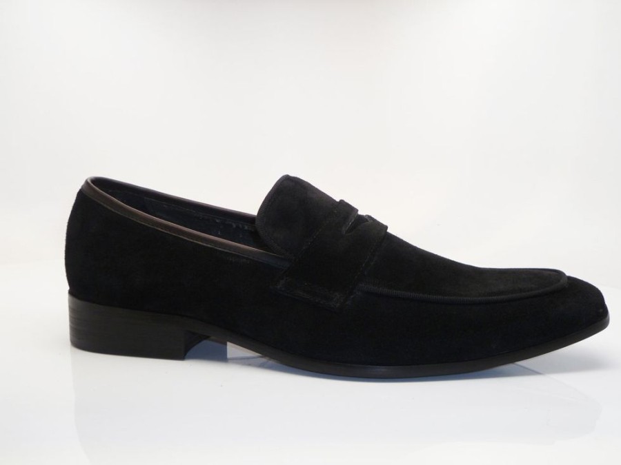 Carrucci by Maurice Suede Penny Loafer Black | Suede