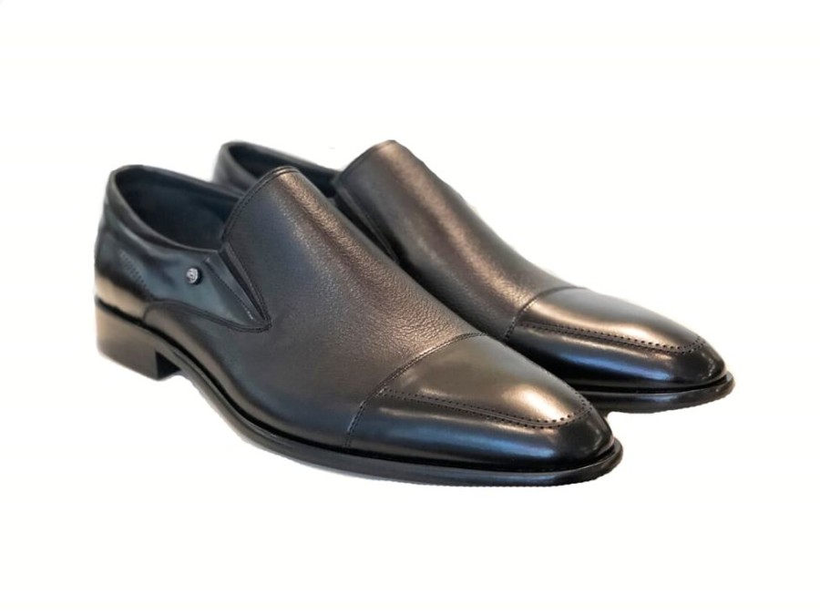 Corrente Corrente Calfskin & Deerskin Slip-On Shoe Black | Loafers